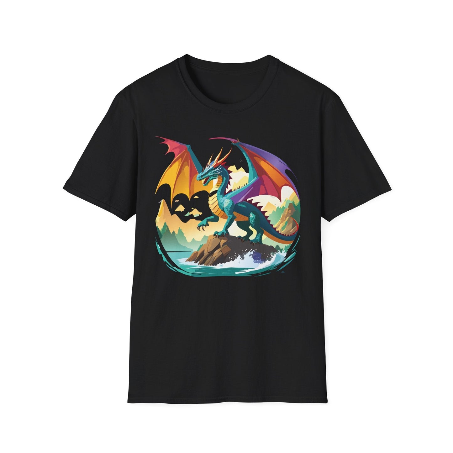 Dragon T Shirt Unisex Dragon Shirt Animal Design Softstyle Tee 100 Percent Cotton