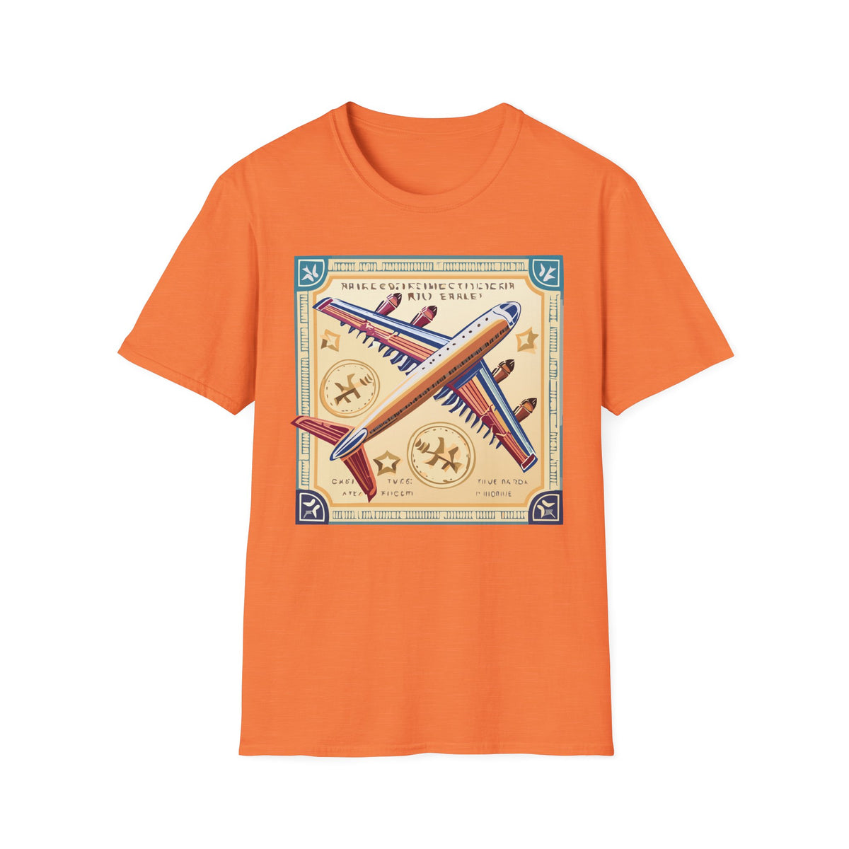 Aviator Vintage Plane T-Shirt — Retro Travel Aircraft Design Travel Post Graphic Design Unisex 100 Cotton Gildan T-Shirt