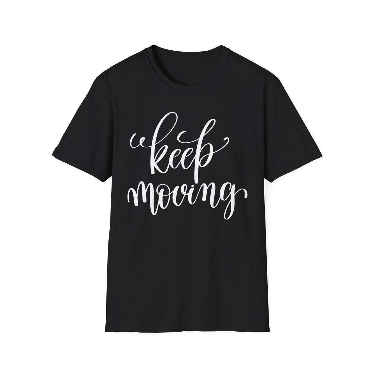 Keep Moving T-Shirt Unisex Cotton Short Sleeves Inspirational Script Workout Tee