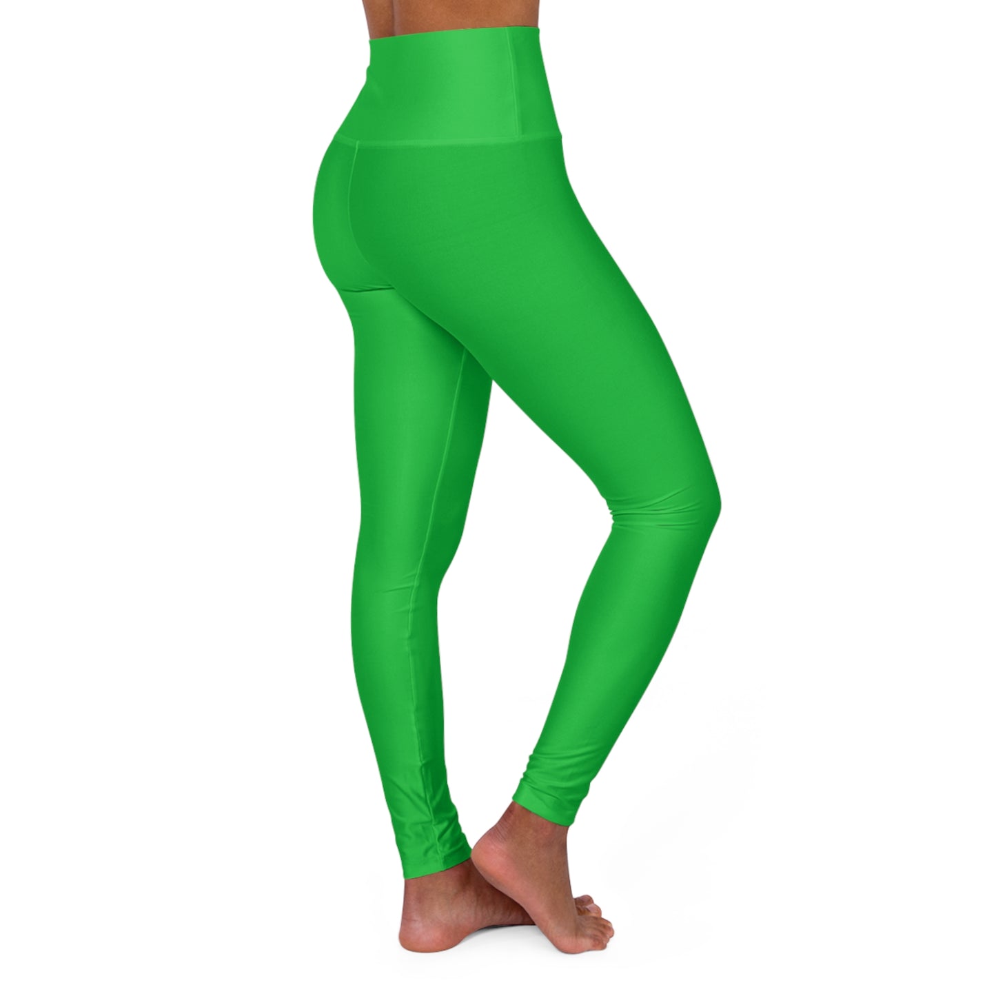 Jade Green Color High-Waist Yoga Leggings Women's Seamless Poly-Span Stretchy Pants XS-2XL