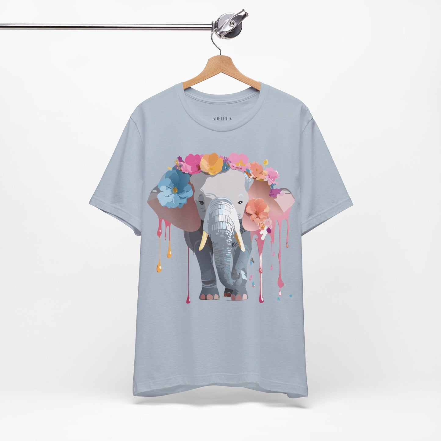 Adelpha Elephant Graphic Tee Unisex Short Sleeve Jersey Shirt With Vintage Artwork