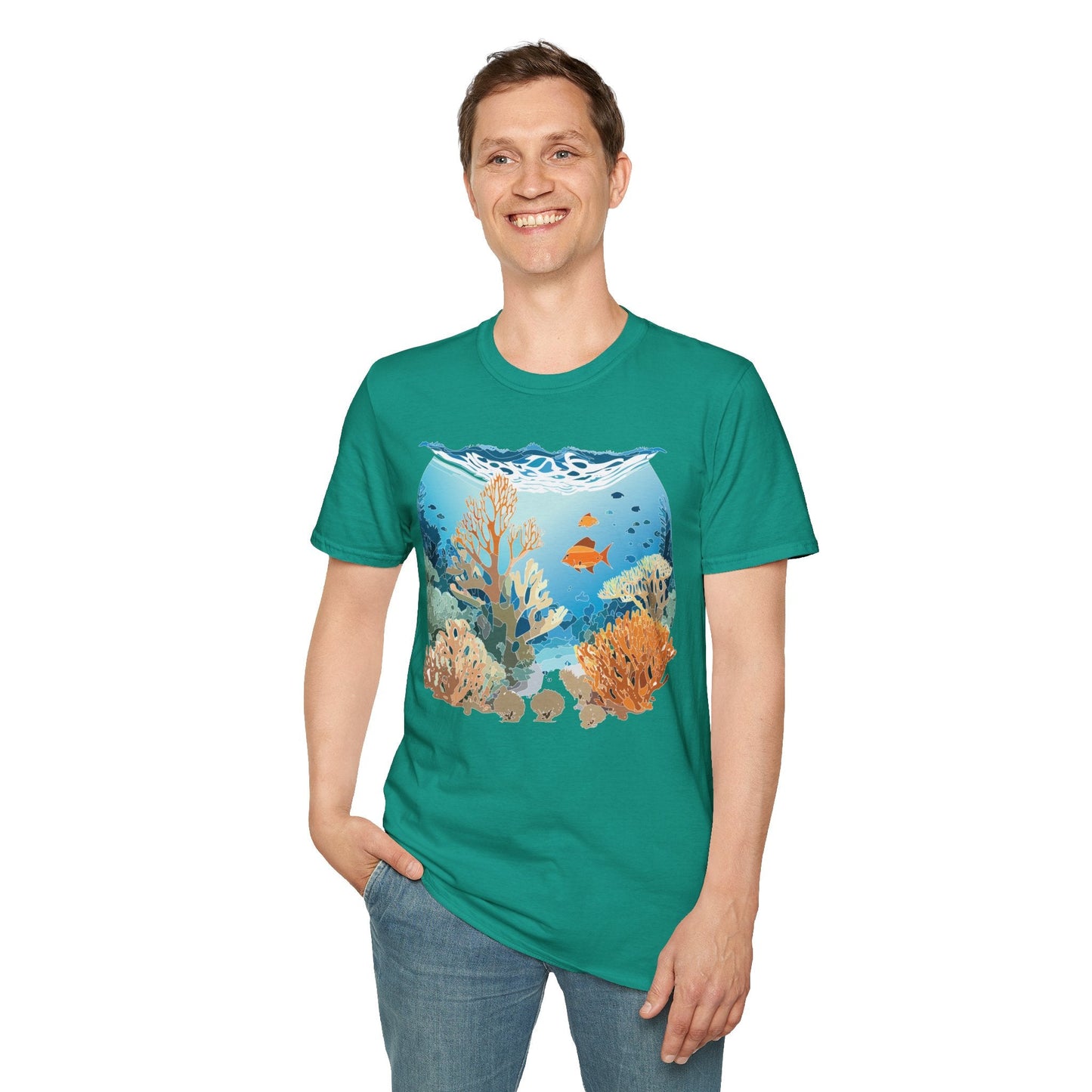 Ocean Tee Shirt Unisex Gildan Softstyle Cotton Tee Shirt 64000 Lightweight Breathable Comfort