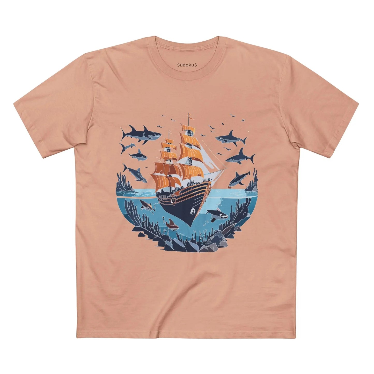 Ocean Coast Graphic Unisex 100 Cotton Staple Tee 30