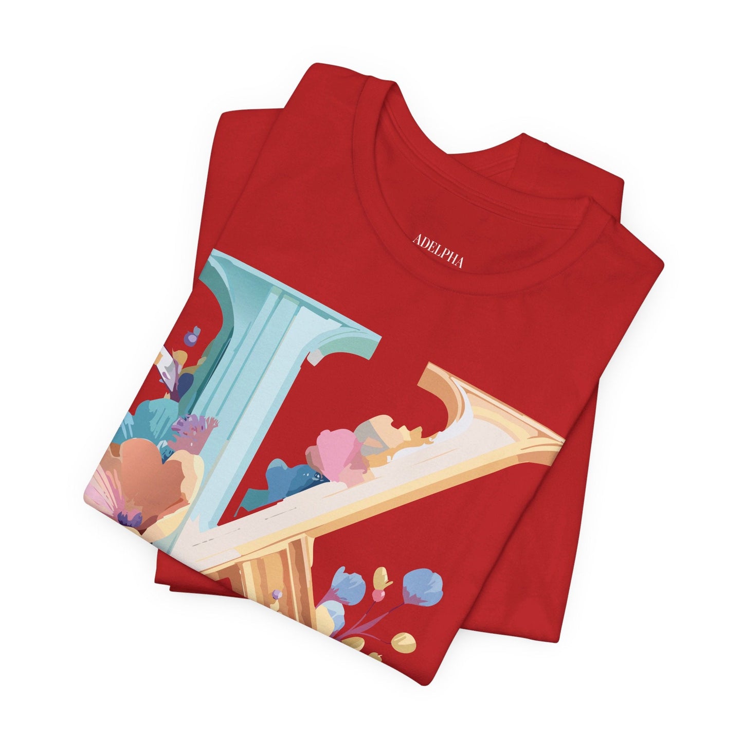 Letter K Shirt Graphic Tee Unisex Vintage Inspired Adelpha Art Design Tee Premium Soft Cotton