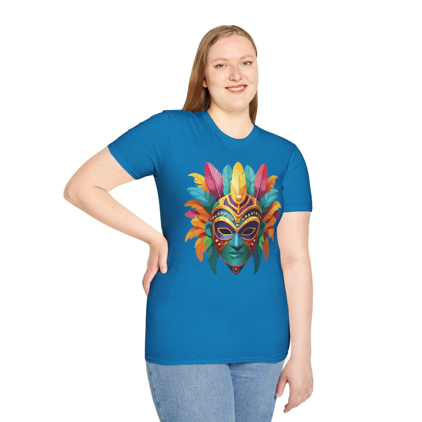 Mask Graphic Unisex Cotton Masquerade Design Artwork Tee 1