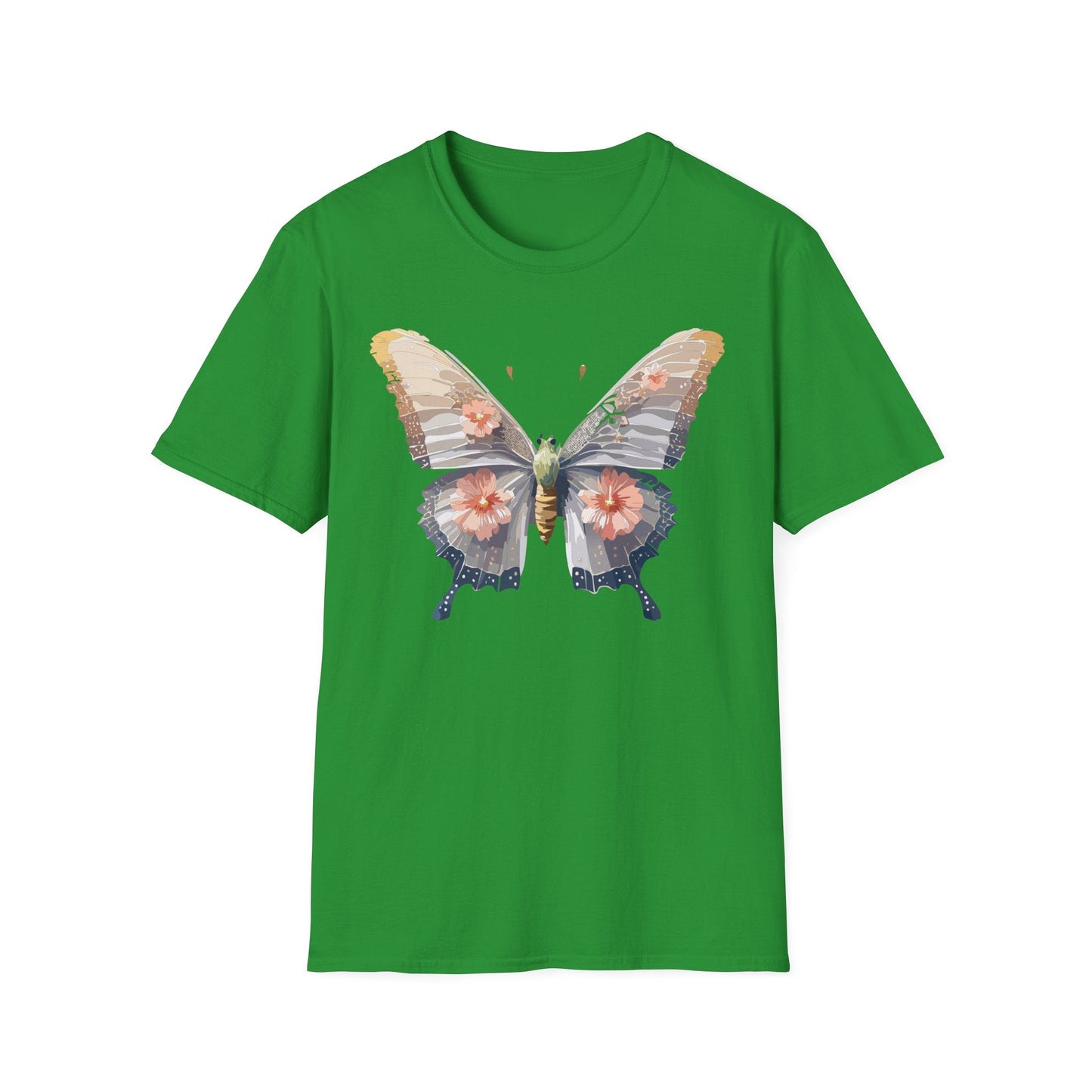 Butterfly T Shirt Unisex Monarch Design Gildan Softstyle 64000 100 Percent Ring Spun Cotton