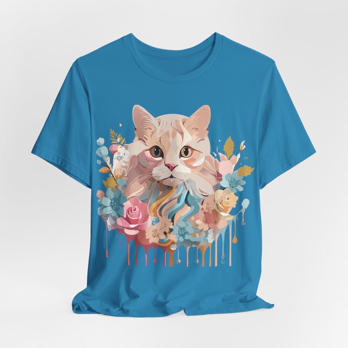Cat Graphic Tee Unisex Short Sleeve Shirt With Adelpha Vintage Artwork