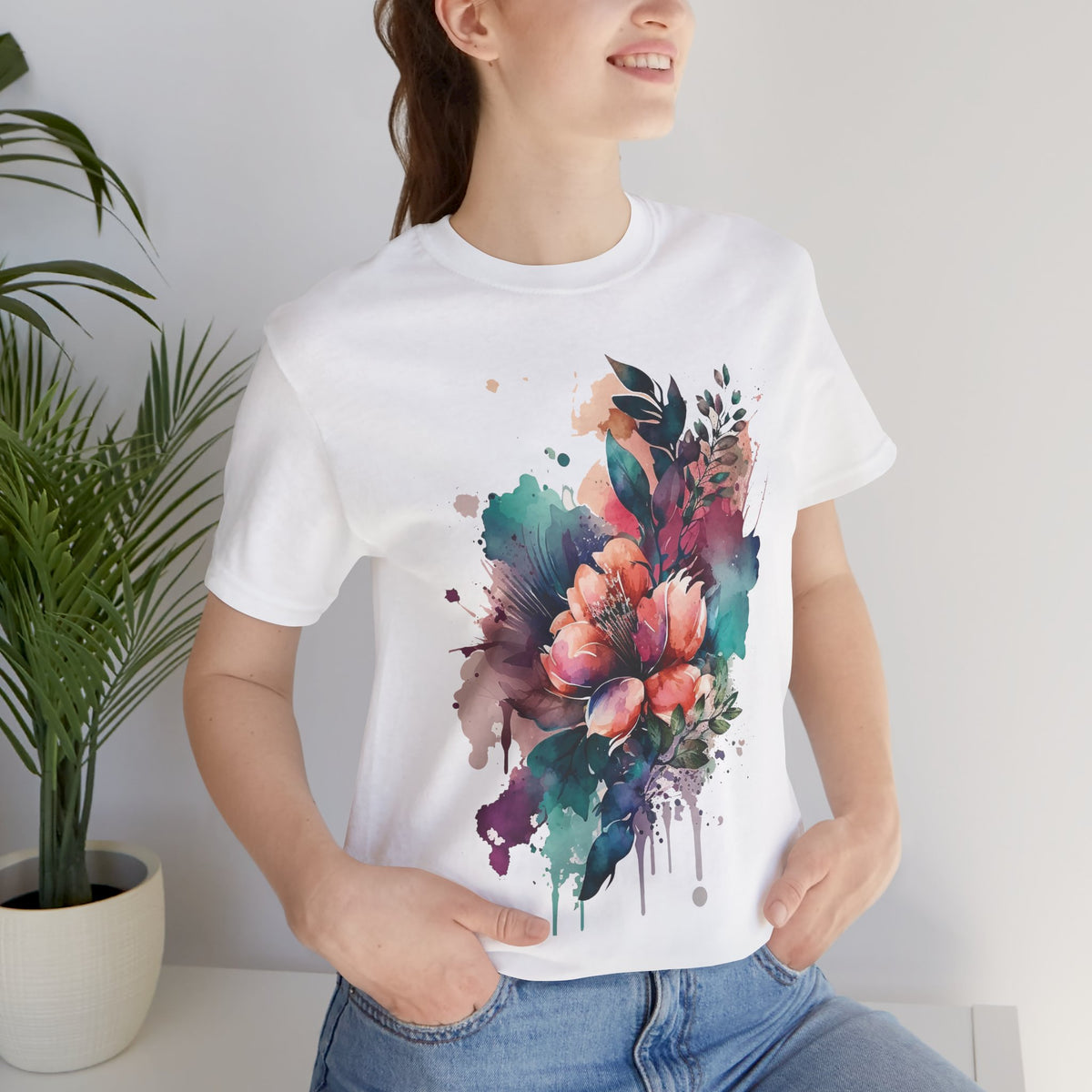 Floral Graphic Tee Shirt - Bella+Canvas Unisex 100 Cotton 57