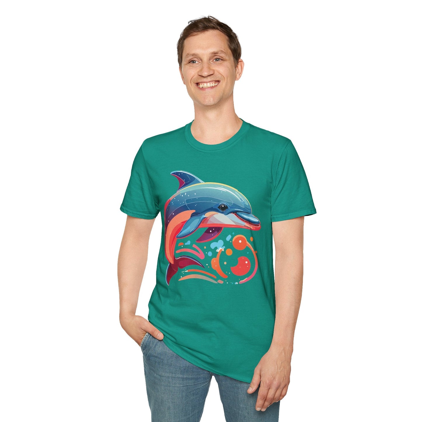 Gildan Softstyle Dolphin Shirt Unisex Short Sleeve Tee 100 Percent Ring Spun Cotton Comfortable Wear