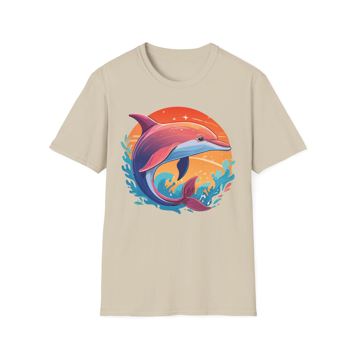 Sunset Dolphin Tee | Colorful Ocean Illustration Shirt