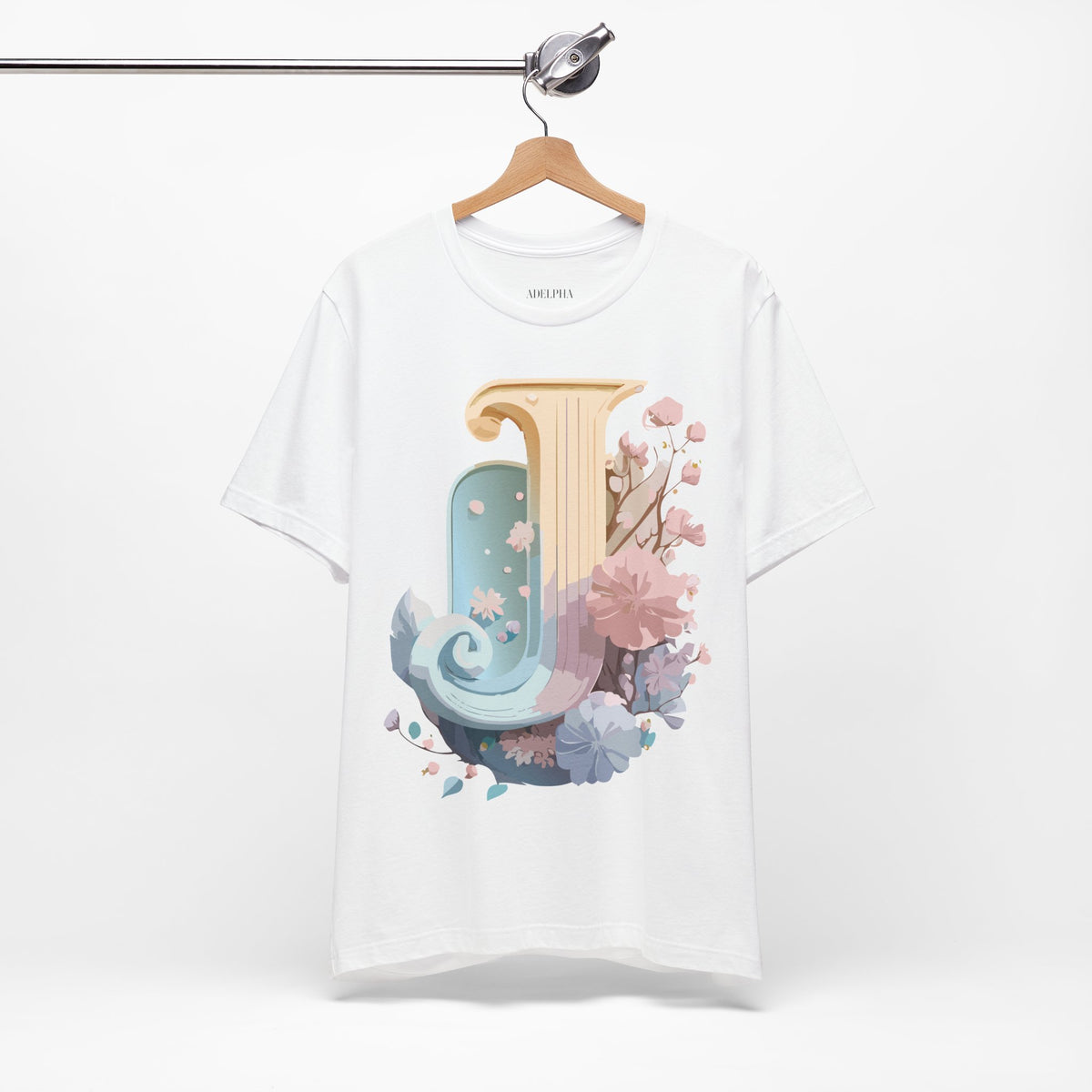 Letter J Graphic Unisex Cotton Bella+Canvas Tee with Art Letter Design