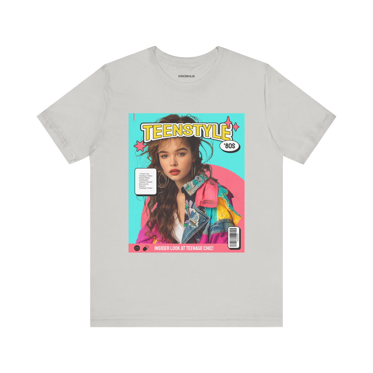 Magazine Cover Graphic Unisex Cotton Bella+Canvas Tee with Retro Poster Design ab114