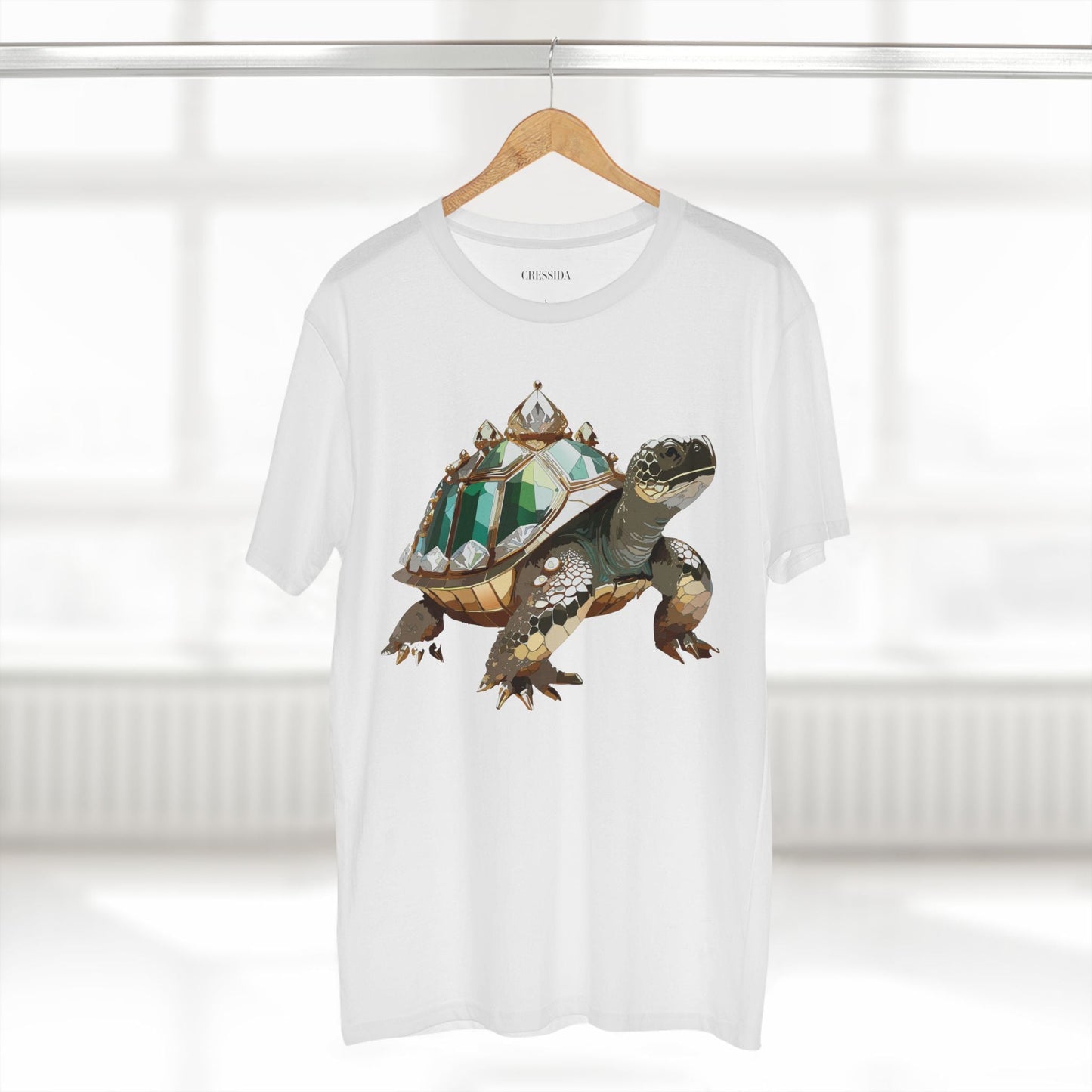 Turtle Graphic Unisex 100 Cotton Tee With Unique Animal Golden Medallion Art Design 32