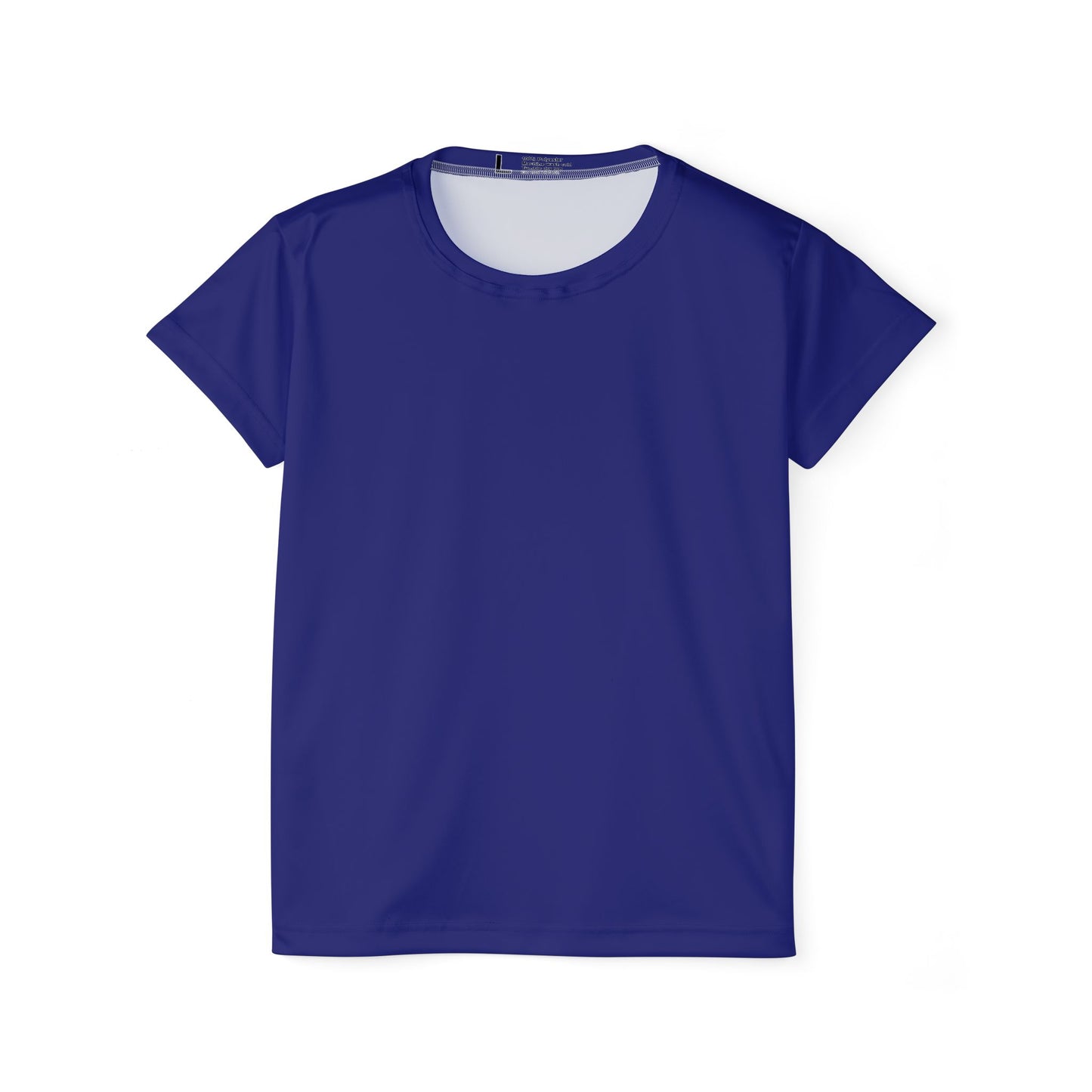 True Navy Color Women Sports Jersey Short Sleeves Poly Solid Navy Color Print Athletic Tee