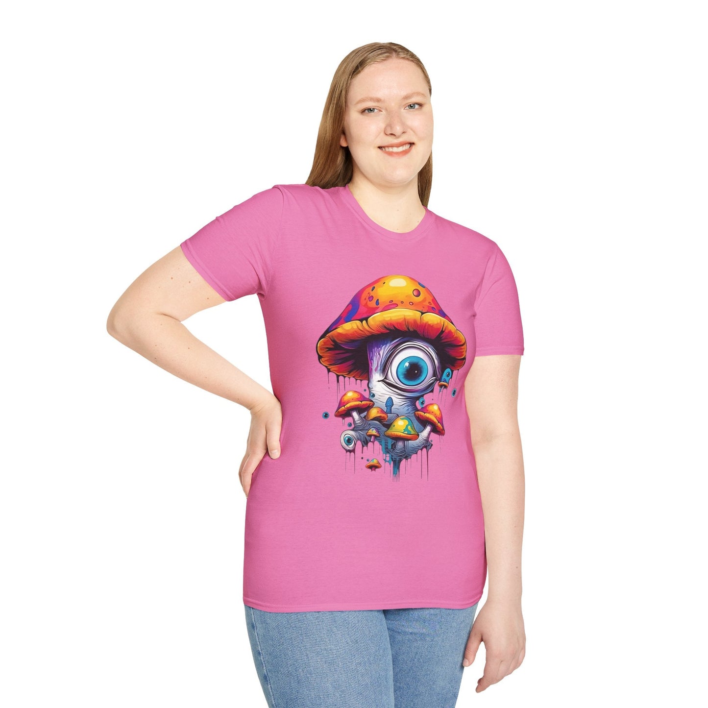 Unisex Mashroom T Shirt With Funny Mashroom Art Design Gildan Softstyle Tee For Everyday Comfort