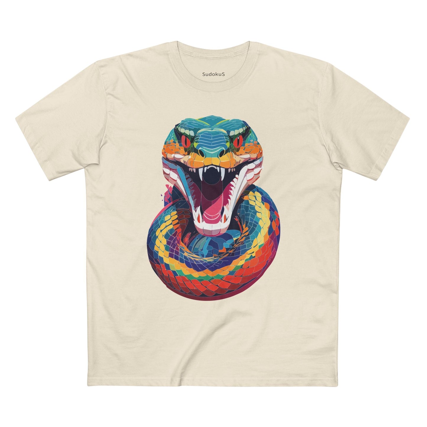 Snake Graphic Unisex 100 Cotton Staple Tee with Animal Design Artwork 3
