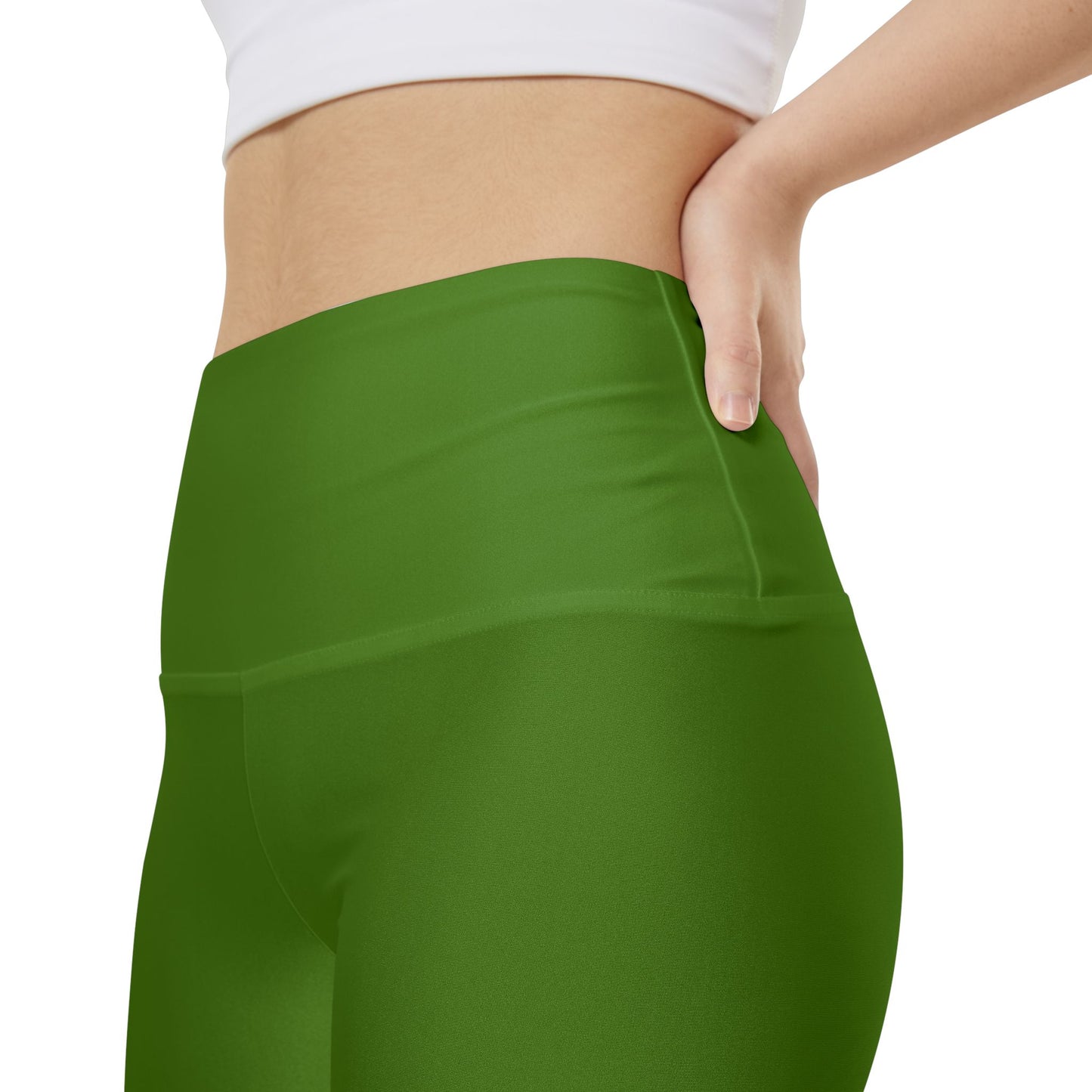 Forest Moss Women's Active Bike Shorts - High-Waist Workout Shorts (Solid Green)