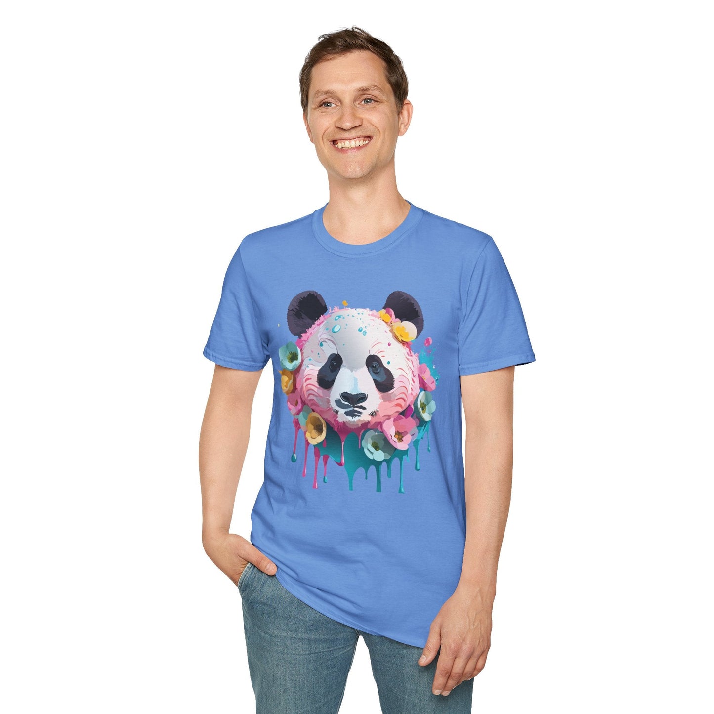 Panda Shirt Unisex T Shirt Graphic Tee Animal Print Gildan Softstyle 64000 100 Percent Cotton