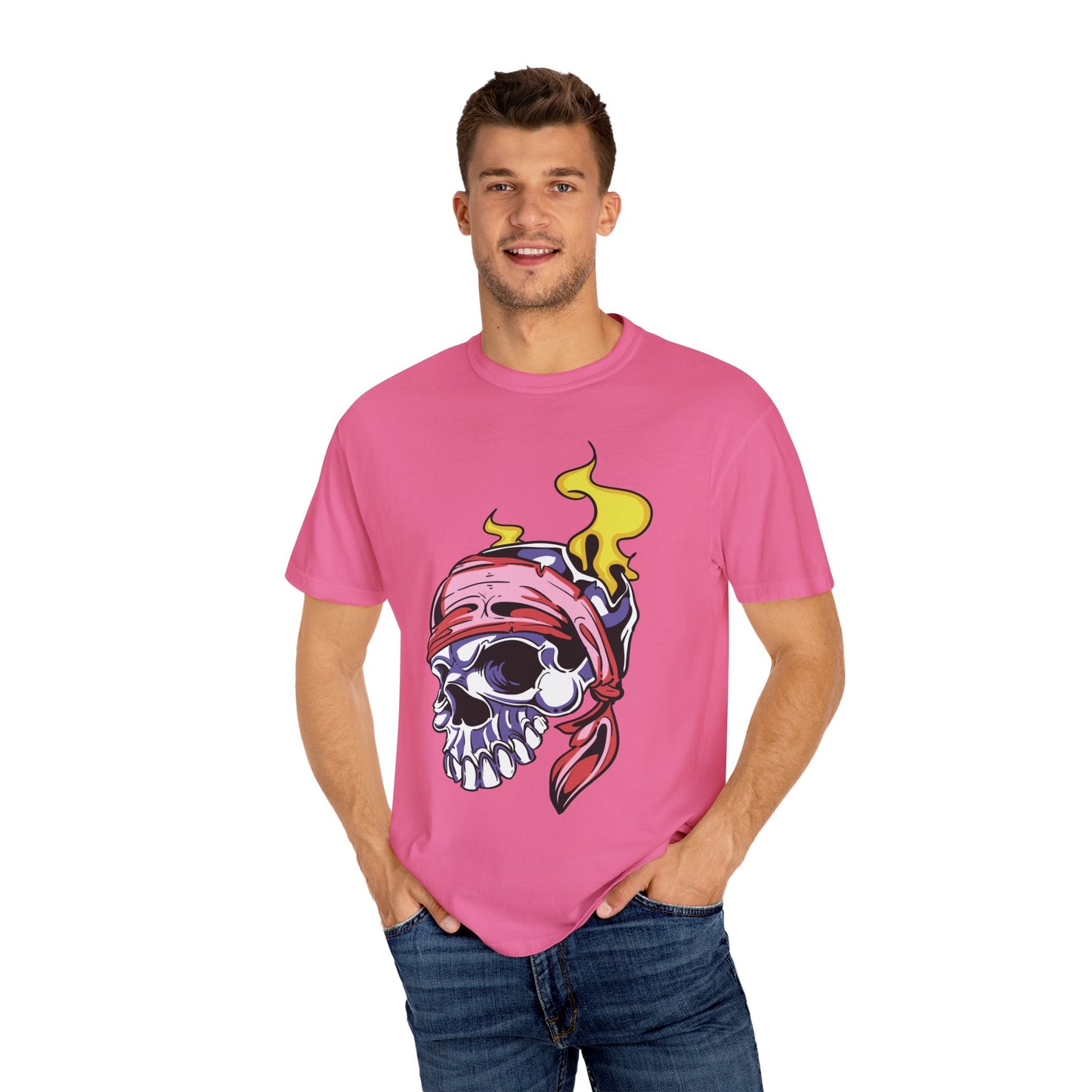 Unisex Cotton Tee Shirt with Skull