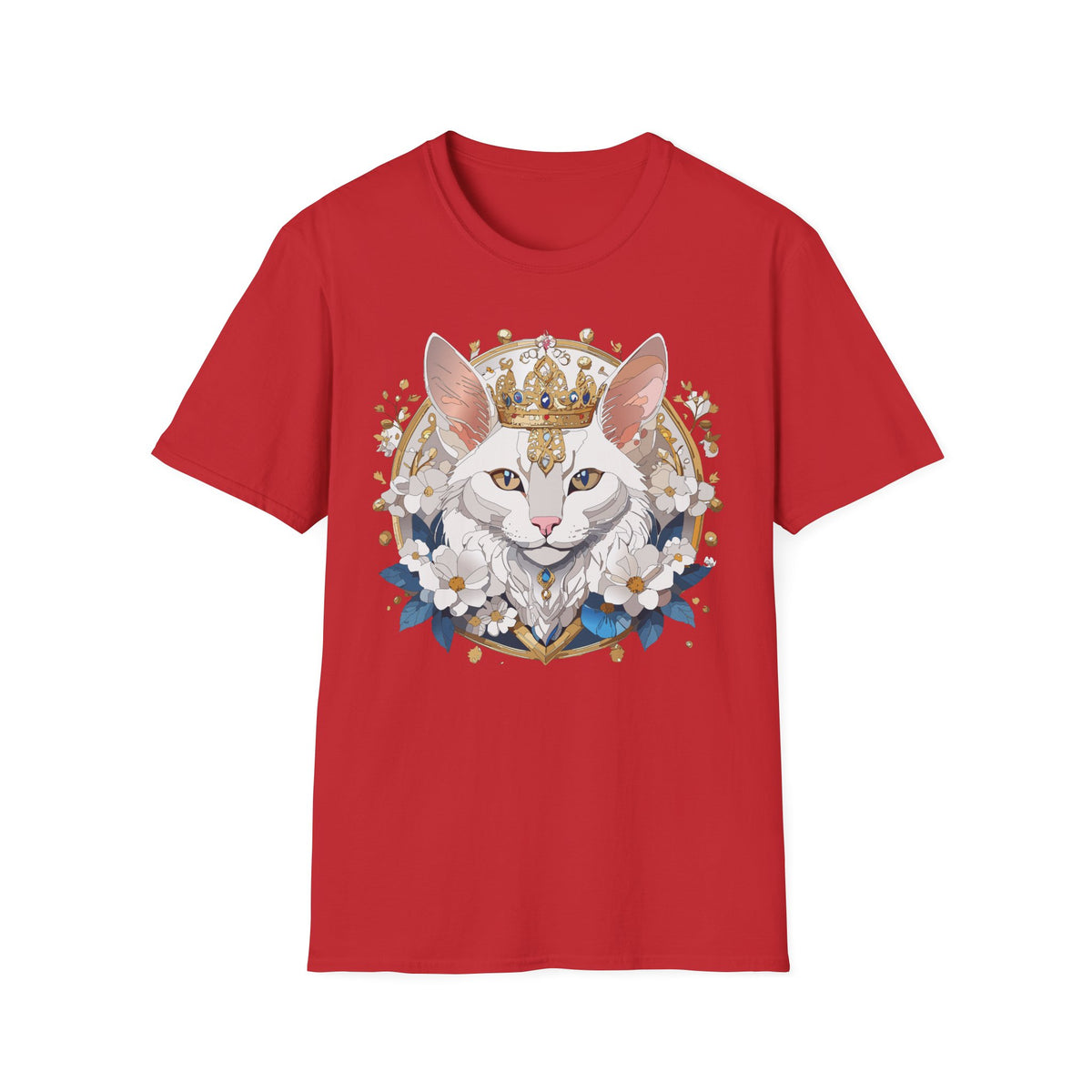 Regal Cat Crown T-Shirt | Crowned Kitty Illustration Tee