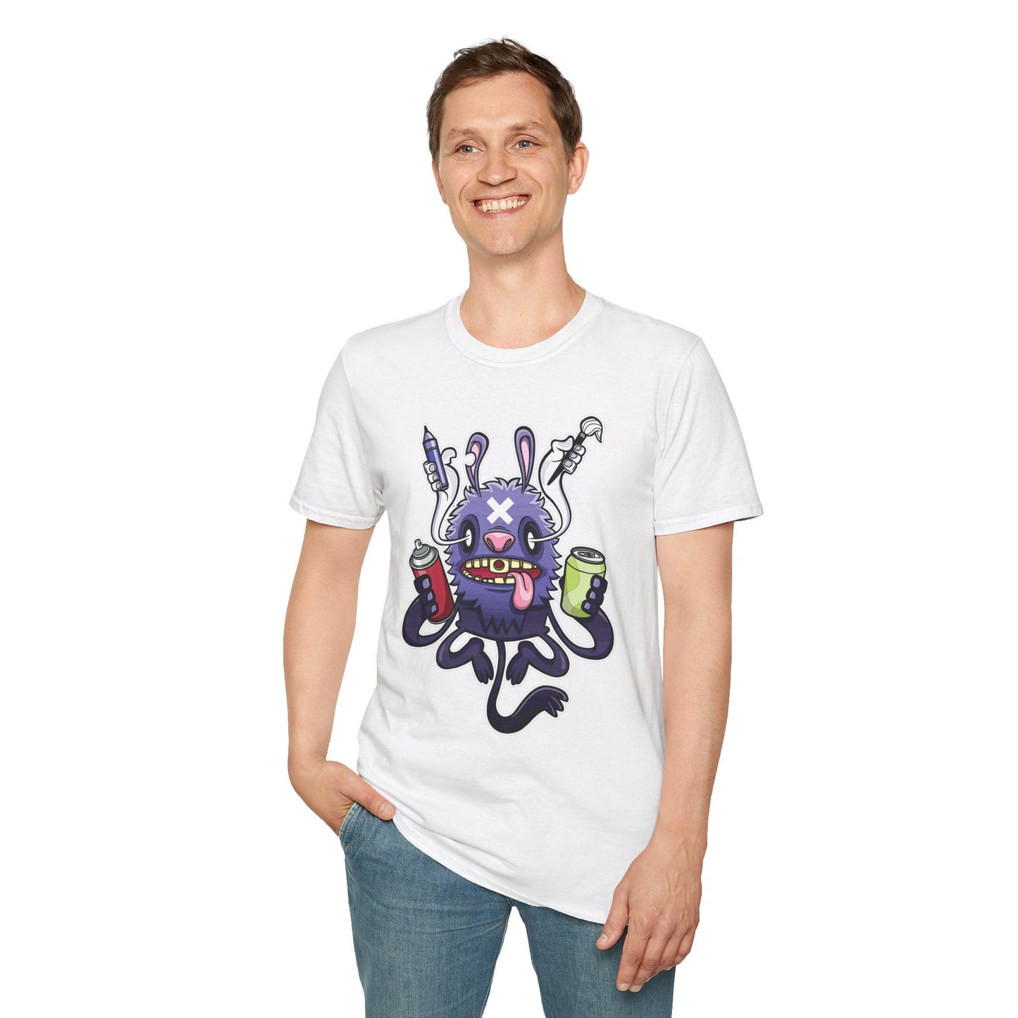 Cartoon T Shirt Animation T Shirt Funny Tee Shirt Unisex Softstyle Gildan 64000 Art Design