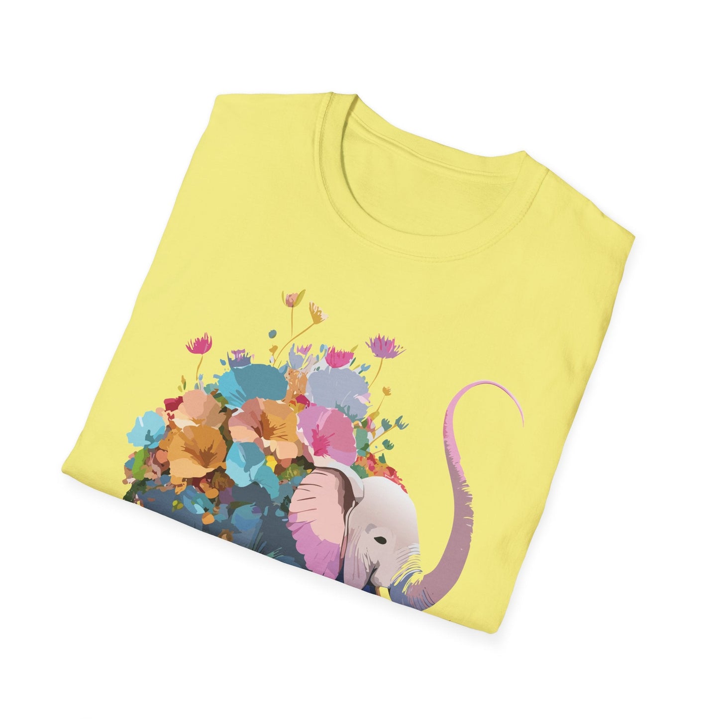 Elephant T Shirt Unisex Softstyle Cotton Tee With Animated Elephant Design Premium Comfort