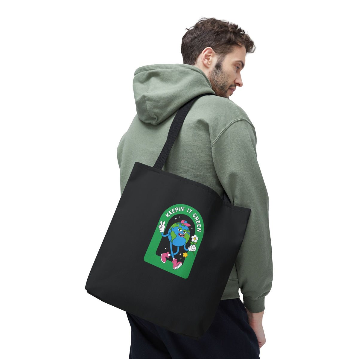 ECO BLACK COLOR CANVAS BAG HIGH-QUALITY 100% SPUN POLYESTER 3 SIZES BAG-E6