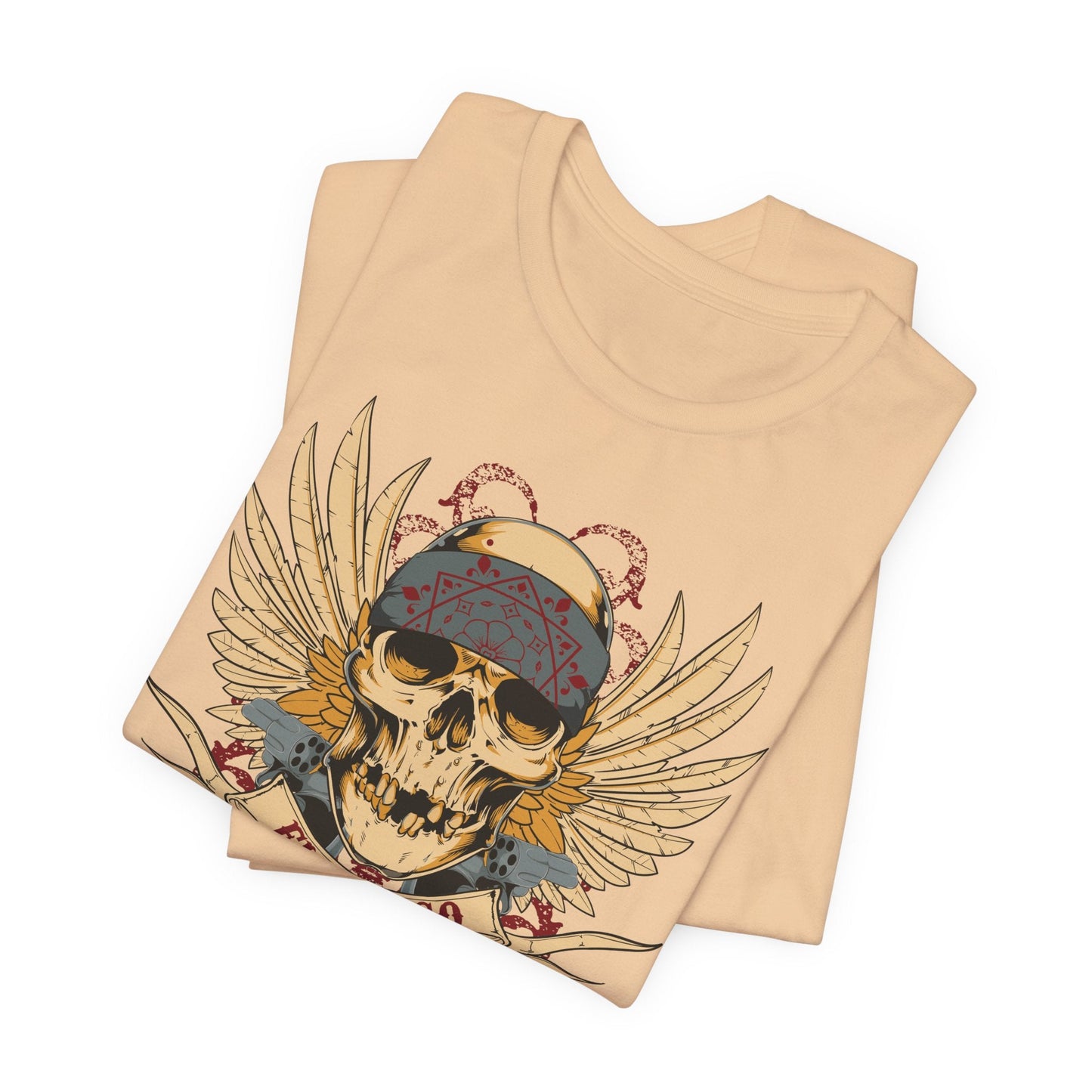 El Gringo Skull with Wings T-Shirt Vintage Tattoo Style Art-53