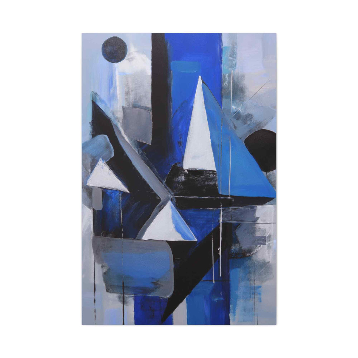 Blue Abstract Painting Print Canvas 20x24,20x30,24x30, 24x32,24x36,30x40, 32x48,36x48,40x60 Pine-Wood Inner Frame ABS-26