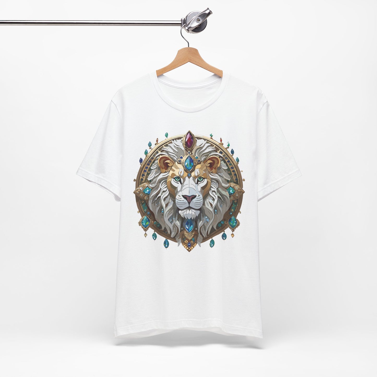 Unisex Lion Graphic Tee, Animal Shirt, Tee Shirt with Lion, Medallion T-Shirt, Animal Medallion Tees