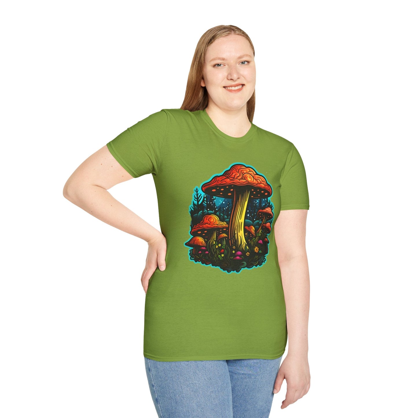 Mashroom Tee Shirt Unisex Softstyle 64000 With Funny Mashroom Fungus Graphic Design