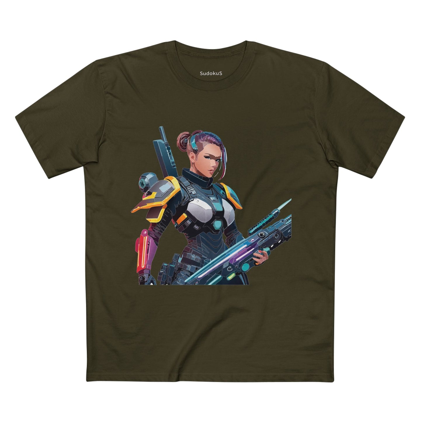 Army-woman Graphic Unisex 100 Cotton Staple Tee 3