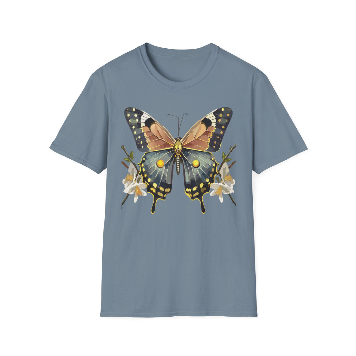 Butterfly Floral T‑Shirt — Vintage Monarch Graphic Tee Unisex 100 Cotton Gildan T-Shirt