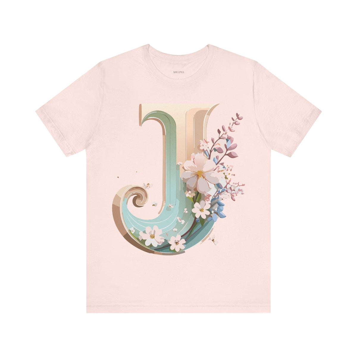 Letter J Graphic Unisex Cotton Bella+Canvas Tee with Art Letter Design