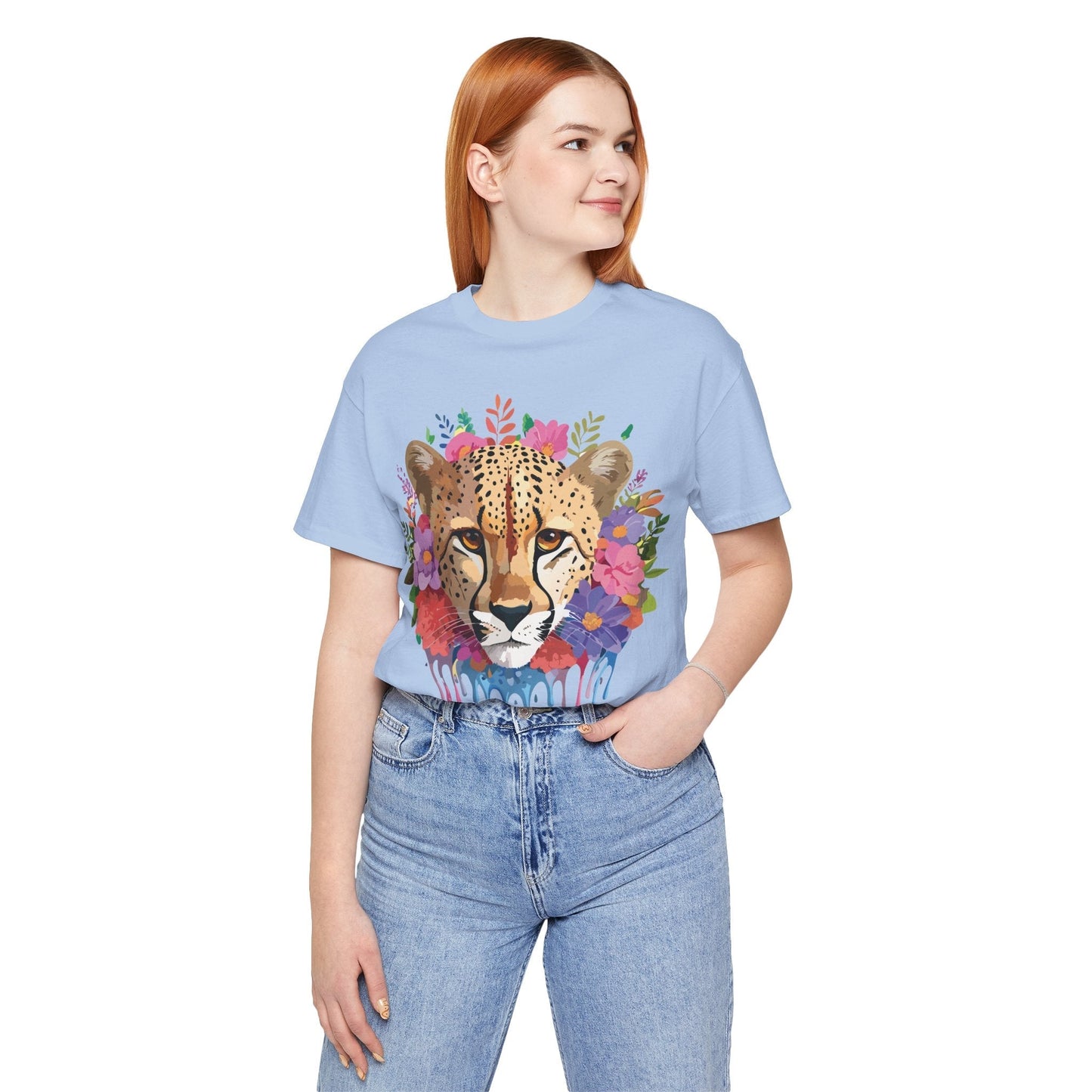 Adelpha Cheetah Graphic Tee Unisex Short Sleeve Art Shirt Original Artwork