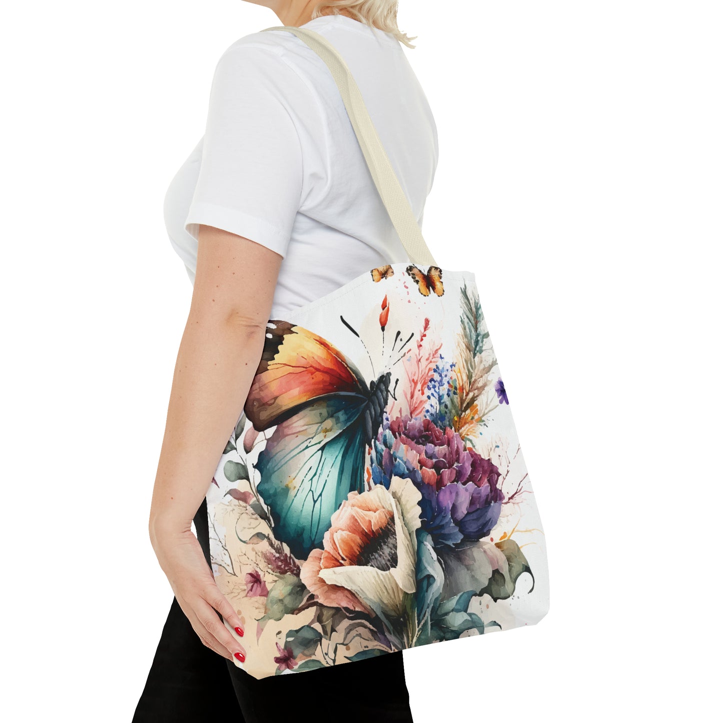 Canvas Bag with Butterfly Prints