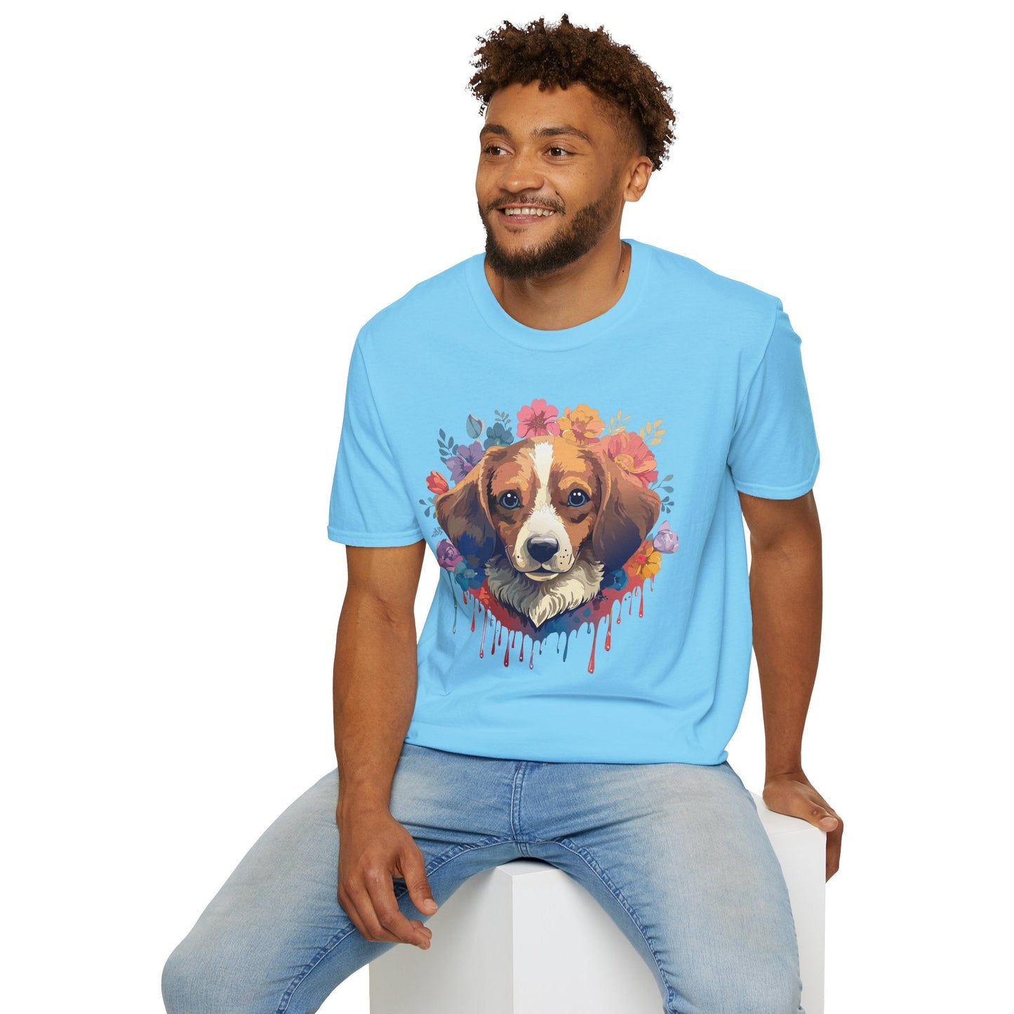 Unisex Dog Shirt Animal Print Tee Gildan Softstyle 64000 Cotton