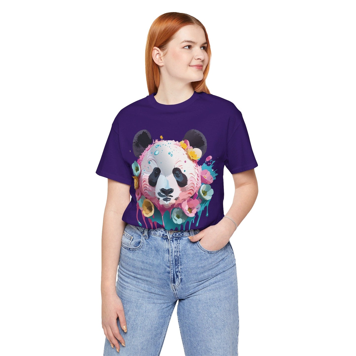 Panda Graphic Unisex 100 Cotton Vintage Art with Animal T-Shirt 5