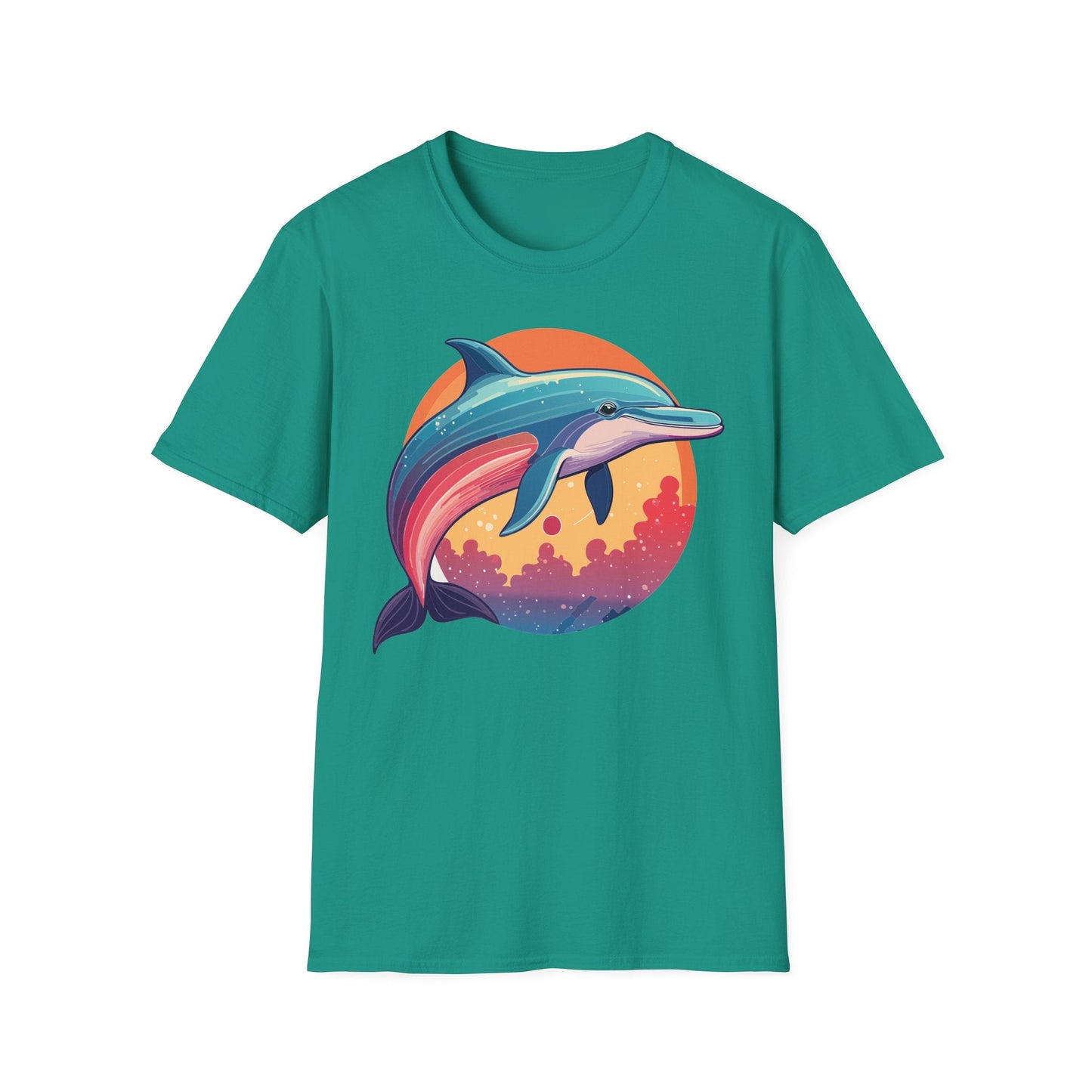 Dolphin Shirt For Unisex Adults Gildan Softstyle 64000 Ring Spun Cotton Tee Fish Tee