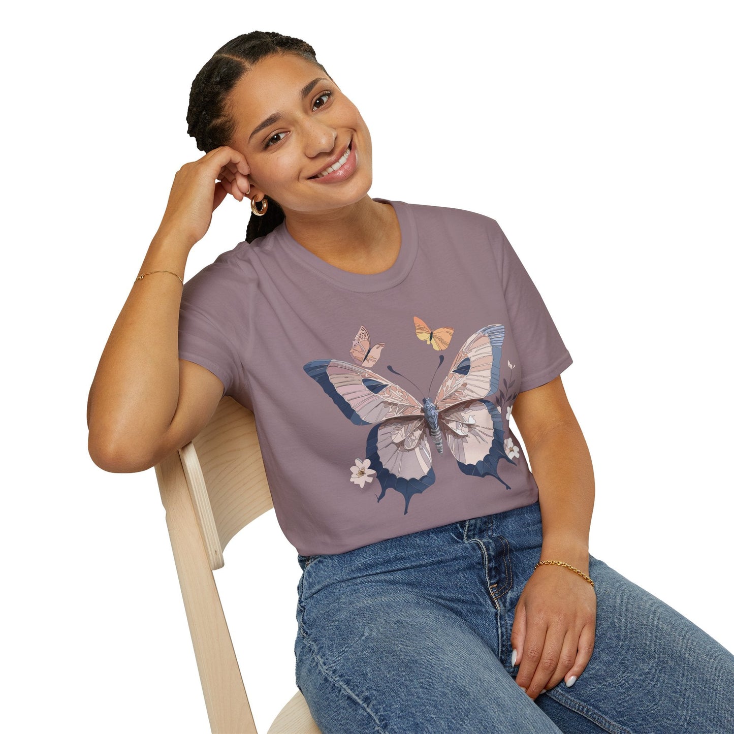 Butterfly Shirt Unisex T Shirt Monarch Print Gildan Softstyle 64000 Cotton Tee Quality