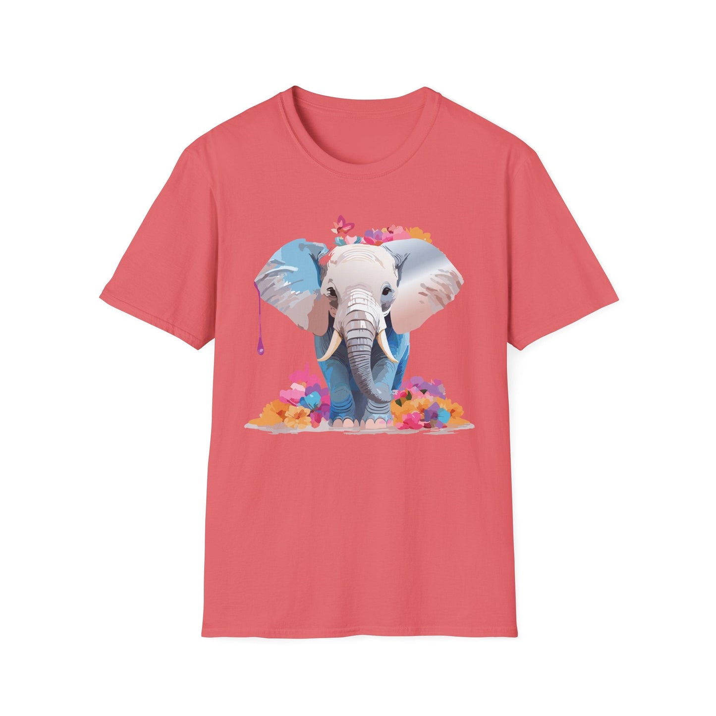 Elephant T Shirt Unisex Softstyle 64000 Graphic Elephant Illustration Animal Tee For Everyday Wear