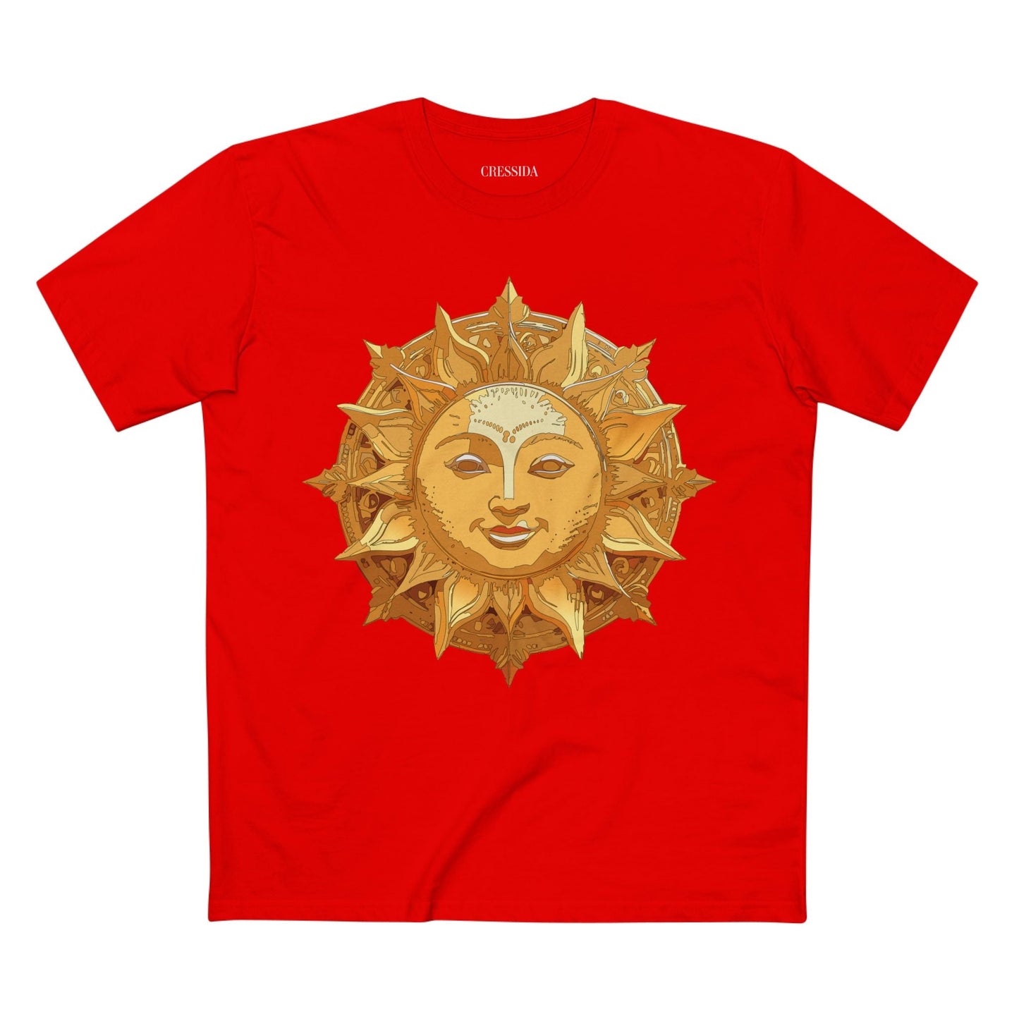 Gold Sun Graphic Unisex 100 Cotton T-Shirt with Golden Art Design 22