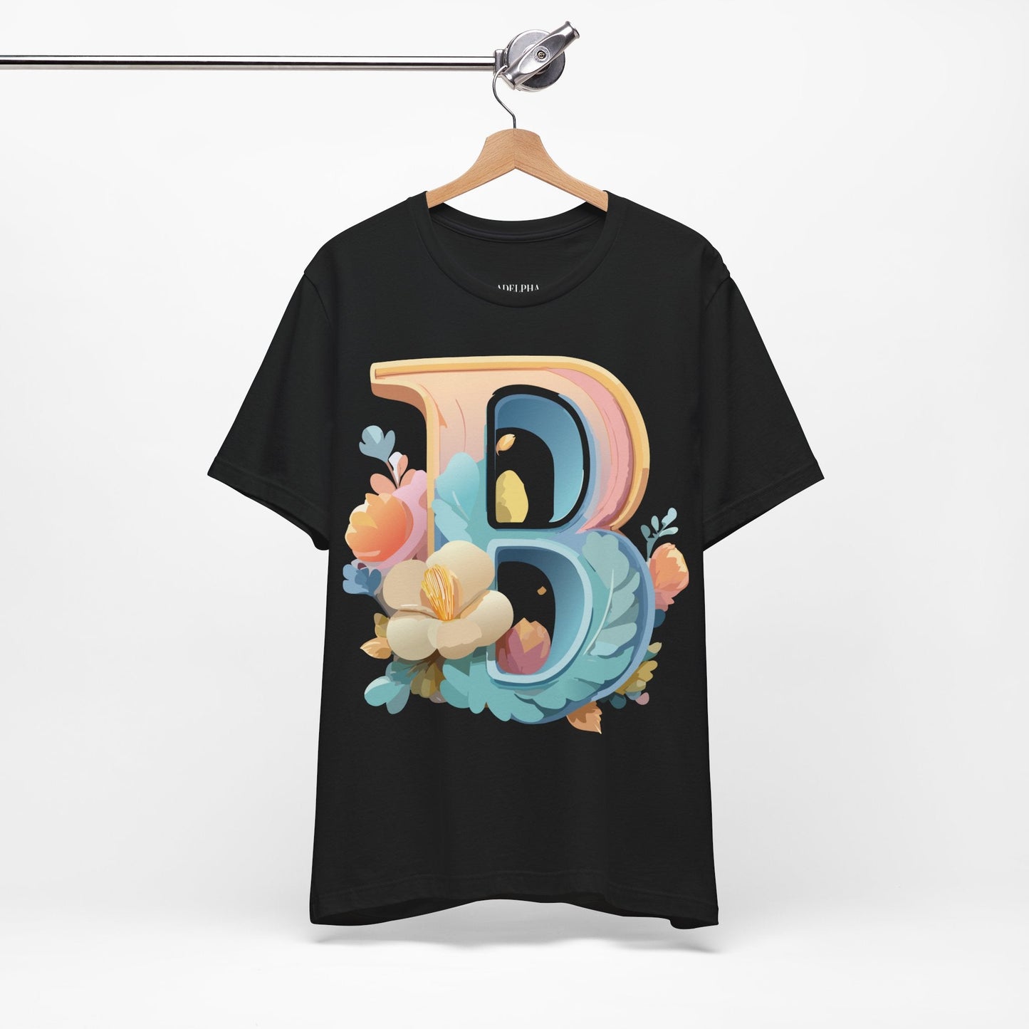Letter B Graphic Tee Unisex Jersey Short Sleeve With Vintage Inspired Artwork By Adelpha