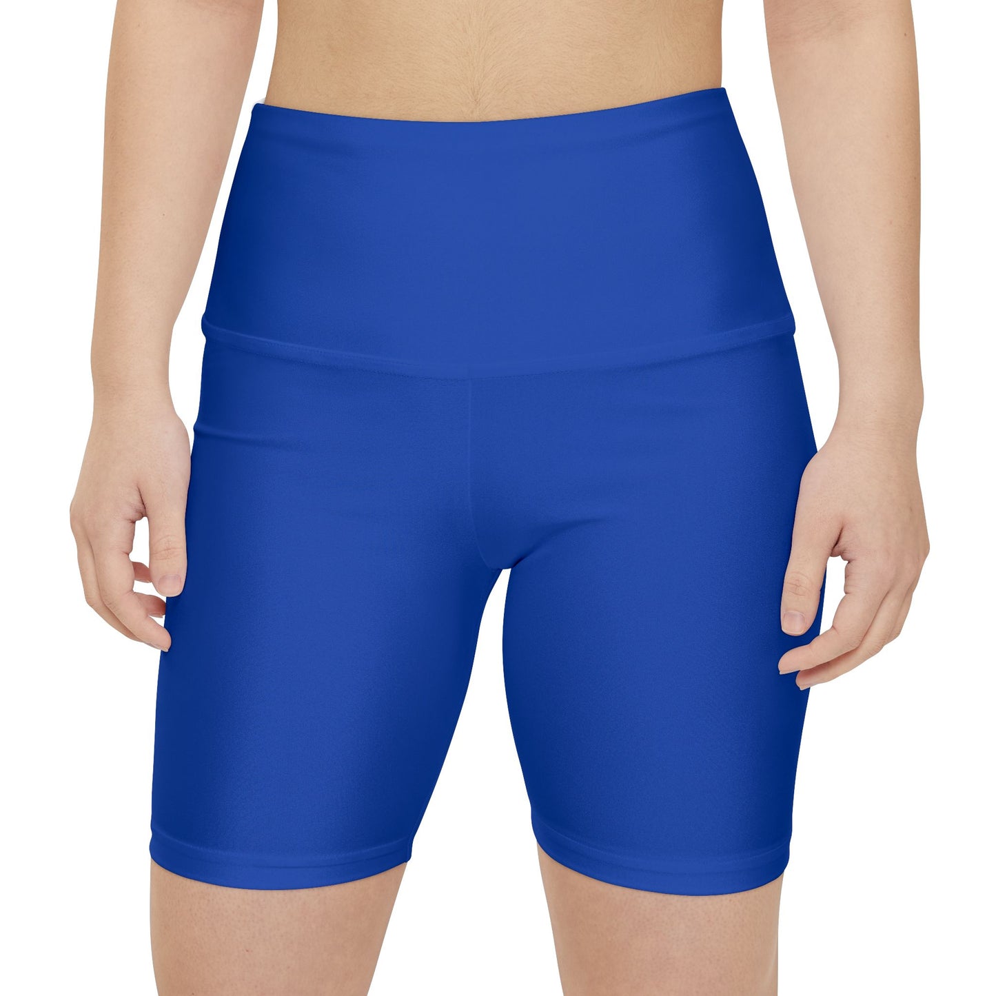Cobalt Blue Women's Workout Shorts — Solid High-Waist Biker Shorts for Exercise & Everyday Wear