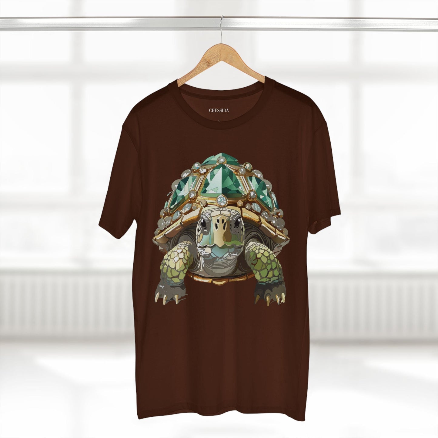 Turtle Graphic Unisex 100 Cotton Tee With Unique Animal Golden Medallion Art Design 30
