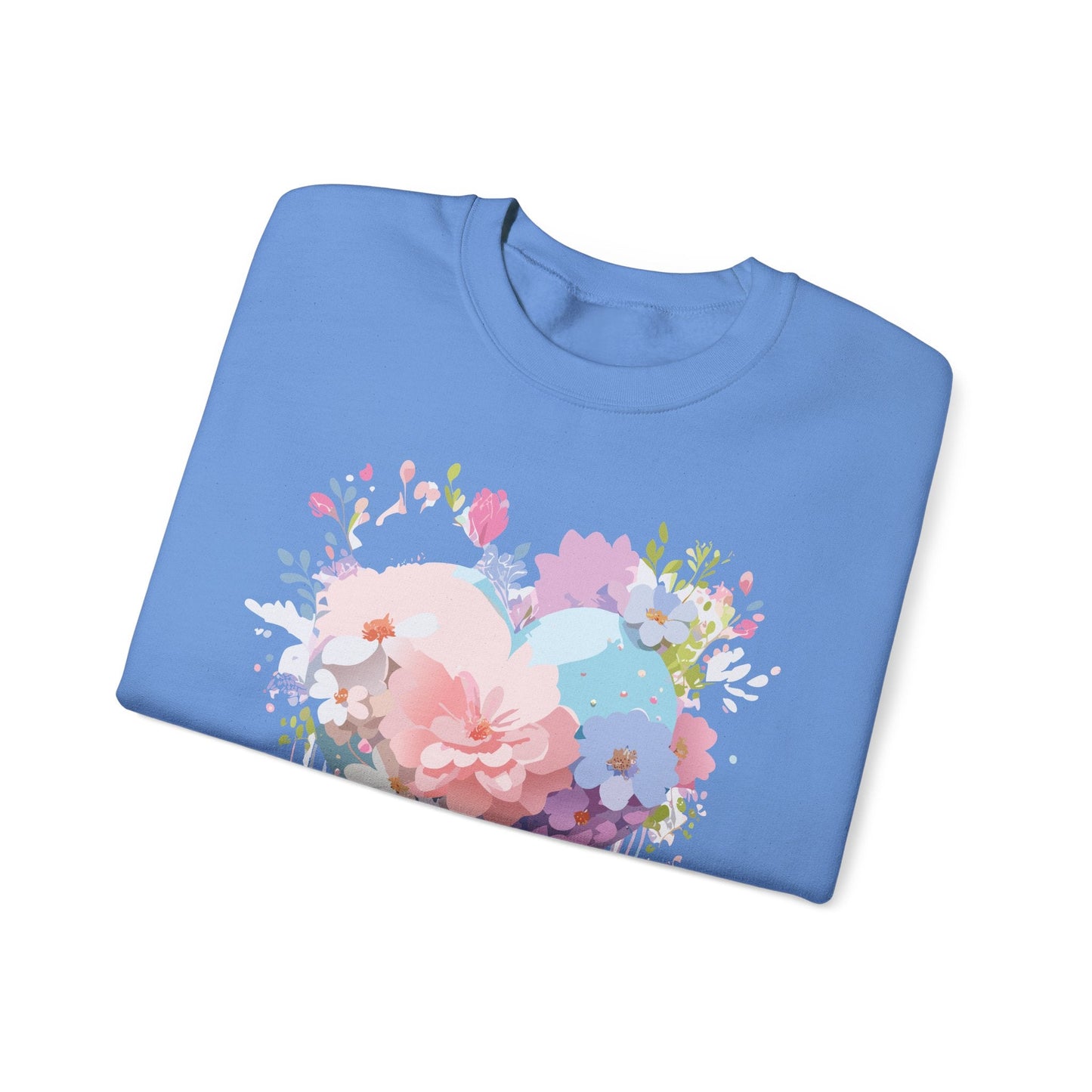 Floral Heart Sweatshirt Unisex Heavy Blend Crewneck Valentines Day Floral Love Cozy
