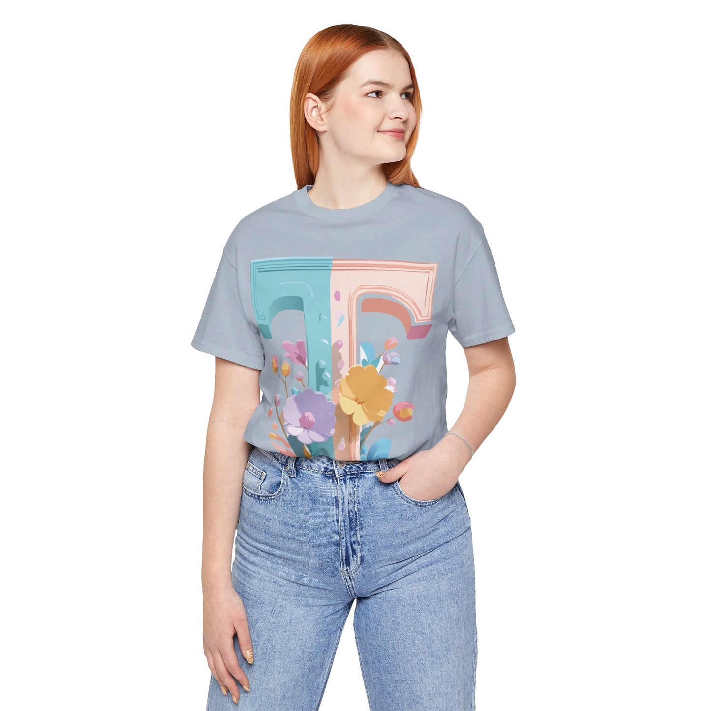 Unisex Short Sleeve Letter T Graphic Featuring Vintage Inspired Artwork