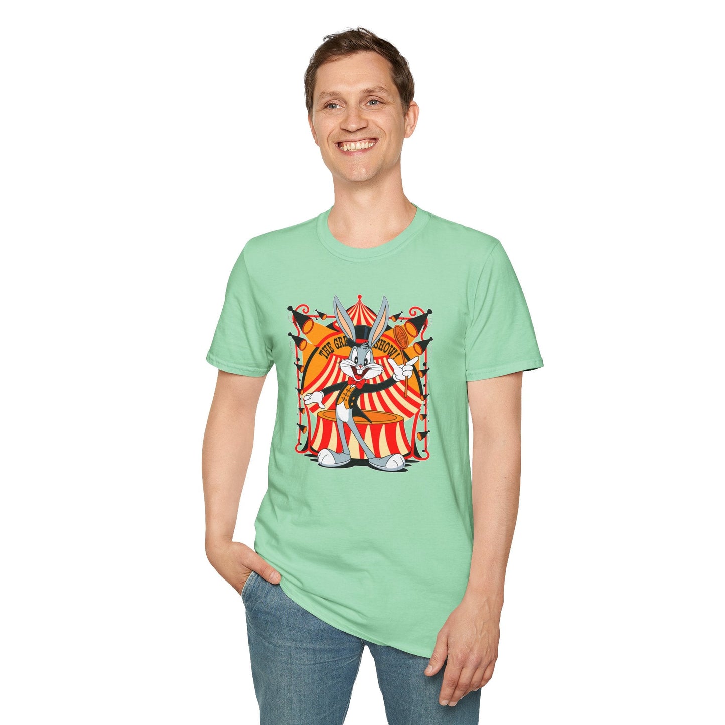 Cartoon Bunny Graphic Unisex Cotton Animal Animation Artwork Design Tee 43