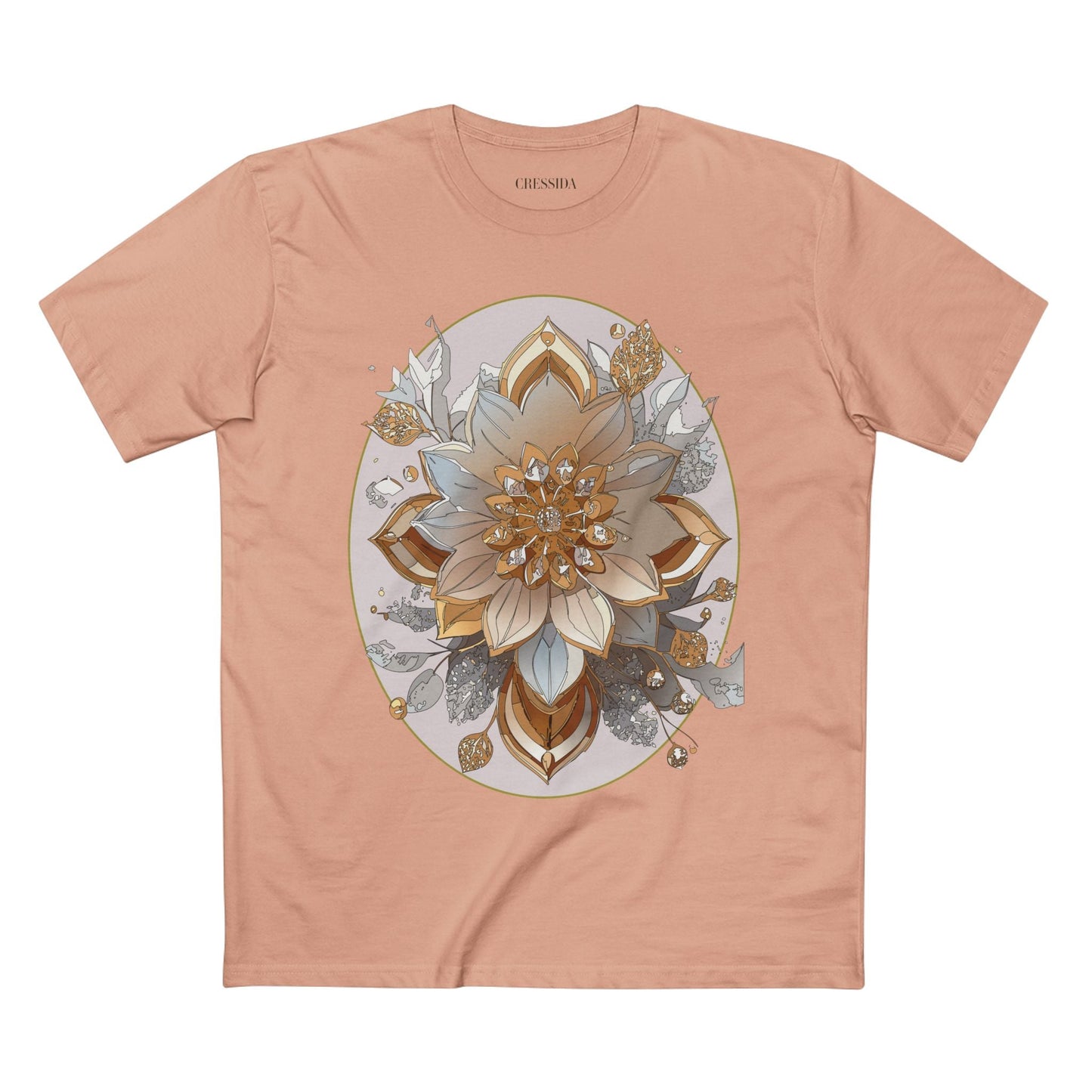 Floral Graphic T-Shirt Unisex 100 Cotton Art Design with Antique Flowers Tee 25