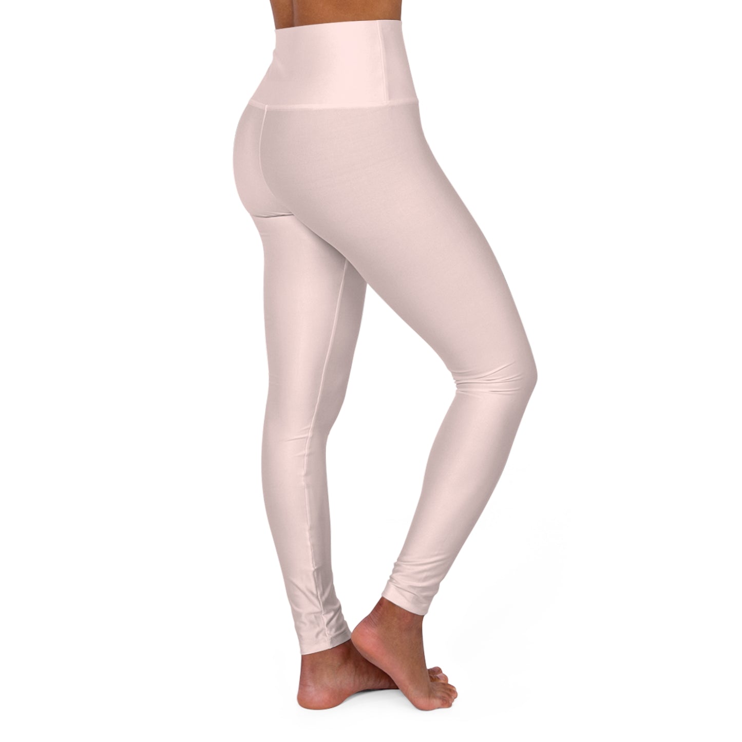 Soft Blush Cream Color High-Waist Yoga Leggings Women's Seamless Poly-Span Stretchy Pants XS-2XL